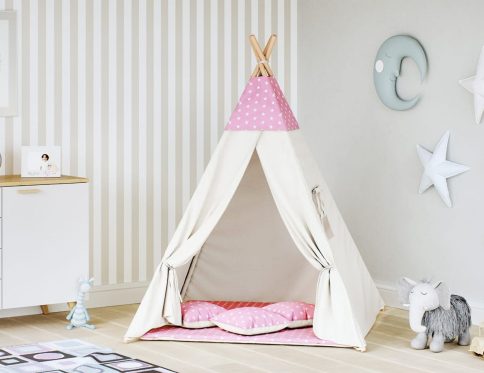 Namiot tipi Tipoo gwiazdki róż beż
