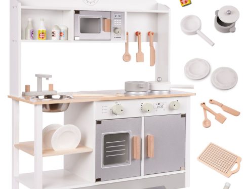 Kuchnia dla dzieci drewniana  MDF MODERN CLASSIC akcesoria 82cm